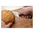 image of Mercer M23412 Bread Knife, 10" Sawtooth Edge, Steel Blade, Santoprene® Handle with Finger Guard
