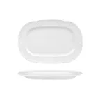 image of Turgla FLO34KYK00 - White Porcelain Flora Platter, 13" x 9" x 1" Serving Tray, Dinnerware