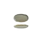 image of Turgla T-AFRMOS19OV-12 Moss Oval China Plate, 7.5" x 4.25", Organic Green Porcelain