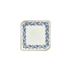 image of Turgla T-KRAAR25KR-12 Square China Plate, 7.5" x 7.5" Porcelain, Blue Vitrified Finish - 1/Each