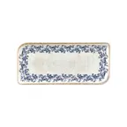 image of Turgla T-KRAAR38DT-6 Kario Rectangular China Platter, 13.75" x 6.25", Blue Vitrified Porcelain