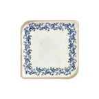 image of Turgla T-KRAAR38KR-6 Square China Plate, 11" x 11", Blue Vitrified Porcelain Dinnerware