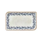 image of Turgla T-KRAAR40DT-6 Rectangular China Platter, 13.75" x 8.25", Blue Vitrified Porcelain