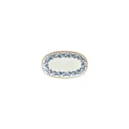 image of Turgla T-KRAZT15OV-12 Kario Oval China Platter, 6" x 3.5" x 0.75" H, Blue Vitrified Porcelain