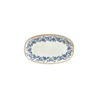 image of Turgla T-KRAZT24OV-12 Kario Oval China Platter, 9.5" x 5.75" x 1" Blue Porcelain, Vitrified Finish