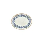 image of Turgla T-KRAZT25OV-12 Kario Oval China Plate, 9.75" x 7.5" x 1" Porcelain, Blue Vitrified Finish