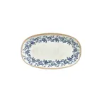 image of Turgla T-KRAZT29OV-6 Oval China Platter, 11.5" x 7" x 1.25" Porcelain, Blue Finish - 1/Each