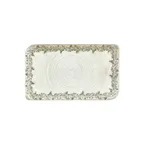 image of Turgla T-OLVAR40DT-6 Oliva Rectangular China Platter, 13.75" x 8.25", Green Vitrified Porcelain