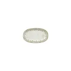 image of Turgla T-OLVZT19OV-12 Oval Porcelain Platter, 7.5" x 4.25" x 1" Green Vitrified Finish - 1/Each