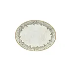 image of Turgla T-OLVZT31OV-6 Oliva Oval China Platter, 12.25" x 9.5" x 1" Porcelain, Green Vitrified Finish
