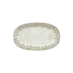 image of Turgla T-OLVZT34OV-6 Oliva Oval Platter, 13.5" x 8" x 1.5" Green Vitrified Porcelain Dinnerware