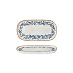 image of Turgla T-RKRAHL30OV-6 Oval China Platter, 11.75" x 6.25" x 0.75" Porcelain Vitrified Blue - 1/Each