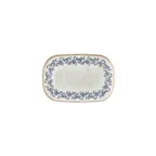 image of Turgla T-RKRAHL34OV-6 Oval China Platter, 13.5" x 9" x 0.75" Porcelain, Blue Finish - 1/Each