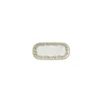 image of Turgla T-ROLVHL205OV-12 Oliva Oval Platter, 7.75" x 3.75" x 1" Green Porcelain Vitrified Dinnerware