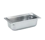 image of Vollrath 90342 Super Pan 3® 1/3 GN Food Pan, 4" Deep, 3.9 Qt, 22‑Gauge 300 Steel, Ramped Sides