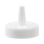 image of Winco PSB-C-LID Transparent Squeeze Bottle Lid, Standard Top, Single Tip, Plastic, 60 Pack - 1 Dozen