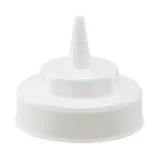 image of Winco PSW-C-LID Wide Mouth Squeeze Bottle Lid, Clear/White Standard Top, Single Tip, 1 Dozen