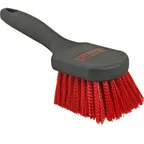 image of AllPoints 1421624 Cleaning Brush, 8" Red Nylon Bristles, Black Plastic Handle – Janitorial Tool