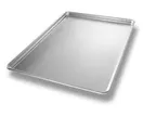 image of Chicago Metallic Bakeware 40804 Stayflat® Full‑Size Bun & Sheet Pan, 17‑7/8" x 25‑13/16" x 1", 18 Gauge Aluminum