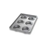 image of Chicago Metallic Bakeware 41006 Hamburger Bun Pan, 12" x 17-5/8", 6 Cup, Steel, ePlus Non‑PFAS