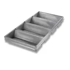 image of Chicago Metallic 41145 - 4-Pan Hearth Bread Set, 12-3/8" x 26-1/16", 22-Gauge Aluminized Steel, Set