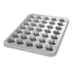 image of Chicago Metallic Bakeware 42756 Mini Crown Muffin Pan, 35‑Cup 2‑3/4" Muffins, Steel, Made in USA
