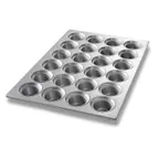 image of Chicago Metallic Bakeware 43026 Crown Muffin Pan, 24‑Cup, 17‑7/8"×25‑7/8", 3‑5/8" Muffins, 7.3 oz, 22‑Gauge Aluminized Steel, AMERICOAT® ePlus Silicone Glaze, Non‑PFAS, USA Made