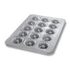 image of Chicago Metallic Bakeware 43055 Fluted Tube Cake Pan, 17‑7/8" x 25‑7/8", 15 3‑15/16" Cakes, 22‑Gauge Aluminized Steel, AMERICOAT® ePlus Glaze, Non‑PFAS