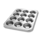 image of Chicago Metallic 43385 Shortcake Muffin Pan, 12.9" x 17.9" x 1.5", 12 Cup, Steel, AMERICOAT® Glaze