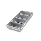 image of Chicago Metallic Bakeware 44065 - 4‑Compartment Pullman Bread Pan Set, Aluminized Steel, 4/Set