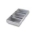 image of Chicago Metallic Bakeware 44235 - 3-Pan Pullman Loaf, 26ga Aluminized Steel, AMERICOAT® ePlus Glaze