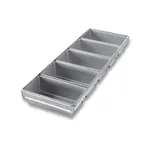 image of Chicago Metallic Bakeware 44255 5-Pan Bread Loaf Set, 9-7/32" x 26" x 2-3/4", Aluminized Steel, 5/Set