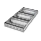 image of Chicago Metallic 44405 Loaf Pan Set – 3‑Compartment Pullman, 22‑Gauge Aluminized Steel – 3/Set