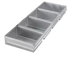 image of Chicago Metallic Bakeware 44585 - 4‑Pan Bread Set, Aluminized Steel, AMERICOAT® ePlus Glaze, 4/Set