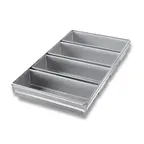 image of Chicago Metallic 44945 4‑Pan Bread Set, 12‑1/4” x 4‑1/2” Aluminized Steel, AMERICOAT® Silicone Glaze