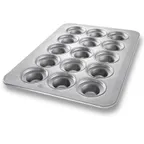 image of Chicago Metallic Bakeware 45435 Muffin Pan – 17-7/8"x25-7/8", 15 cups, steel, non‑PFAS, Made in USA