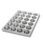 image of Chicago Metallic Bakeware 46520 Cupcake Pan, 14" x 20¾", 24 2¾" Cakes, Aluminum, Uncoated, USA