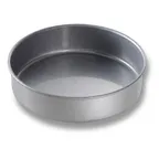 image of Chicago Metallic 48025 8" x 2" Round Cake Pan 26‑Gauge Steel Silicone Glaze, Made in USA