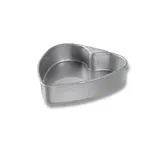 image of Chicago Metallic 48105 Heart Cake Pan, 60 oz (8" x 8‑1/8" x 2") Aluminized Steel, Glaze, Made in USA