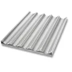 image of Chicago Metallic 49035 - 5‑Compartment Uni‑Lock Baguette Pan, 17‑3/4" x 25‑3/4" x 1", 16‑Gauge Aluminum