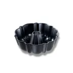image of Chicago Metallic Bakeware 51224 Bundt® Pan, 48 oz (8" Dia. x 2" Deep), Black Non‑Stick 10‑Gauge Cast Aluminum