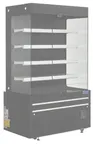 image of Hubert 103408 Open Air Merchandiser, 48" W x 96" H, 26.8 cu ft, Black, LED, 4 Glass Shelves, Auto Defrost
