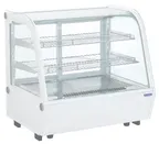 image of Hubert 106293 Refrigerated Bakery Display Case, 27.6"W x 22.4"D x 27"H, 2.3 cu ft, White Curved Glass