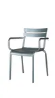 image of Hubert 10812 Outdoor Armchair Chair, CenPro Armchair, 300 lb Capacity, Stackable, Silver Aluminum
