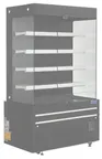 image of Hubert 108375 Open Air Merchandiser, 33.9 cu ft, 60" W, 79-96" H, Black LED, 4 Glass Shelves 32-50°F