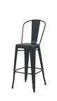 image of Hubert 11667 Outdoor Bar Stool, CenPro Cafe Barstool, 400 lb Capacity, Stackable Steel, Black