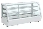 image of Hubert 120415 48"W x 22.4"D x 27"H Bakery Display Case, 4.24 cu ft., White Glass, 2 Shelves, 33-40°F
