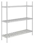 image of Hubert 175860 Keg Storage Rack, Kratos Kit, 80" W x 20" D x 76" H, Holds 8 Kegs, Aluminum
