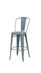 image of Hubert 18749 Outdoor Bar Stool, CenPro Barstool, 400 lb Capacity, Footrest, Steel, Silver Finish