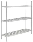 image of Hubert 200004 Keg Storage Rack, Kratos Kit, 42" W x 20" D x 76" H, Holds 4 Kegs, Aluminum